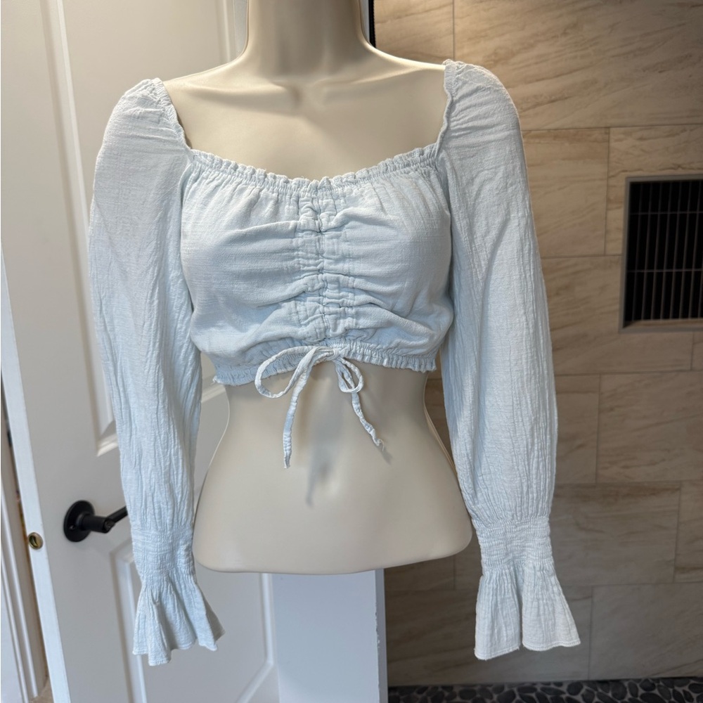 Elegant off-White Ruched Women's Top small